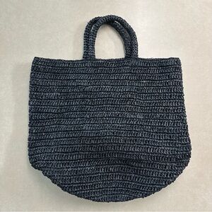 NWT Jenni Kayne Woven Raffia Tote Black